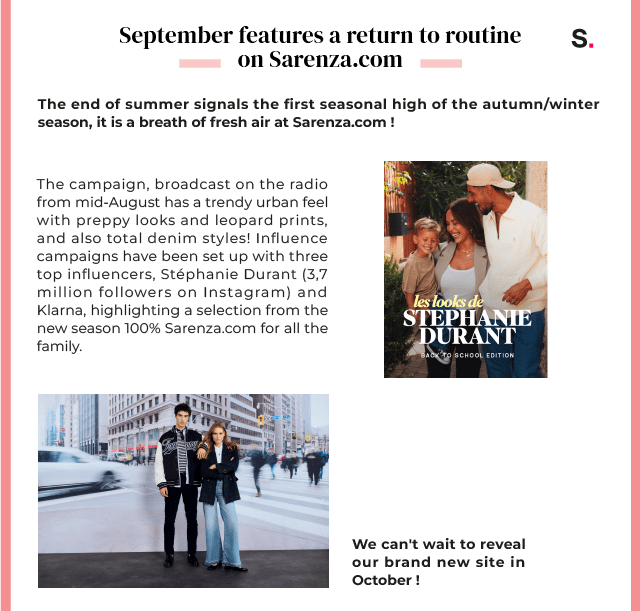 September features a return to routine on Sarenza.com