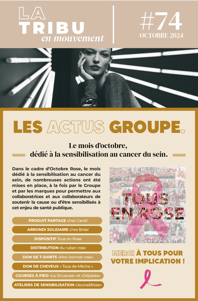 La Tribu en mouvement #74 | LES ACTUS GROUPE - Le mois d'octobre, dédié à la sensibilisation au cancer du sein